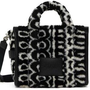 Marc Jacobs The Tote Bag Monogram Teddy Black & White Size Medium NEW
